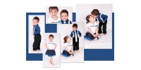 Forfait montage bleu pour plusieurs enfants a 5 photos